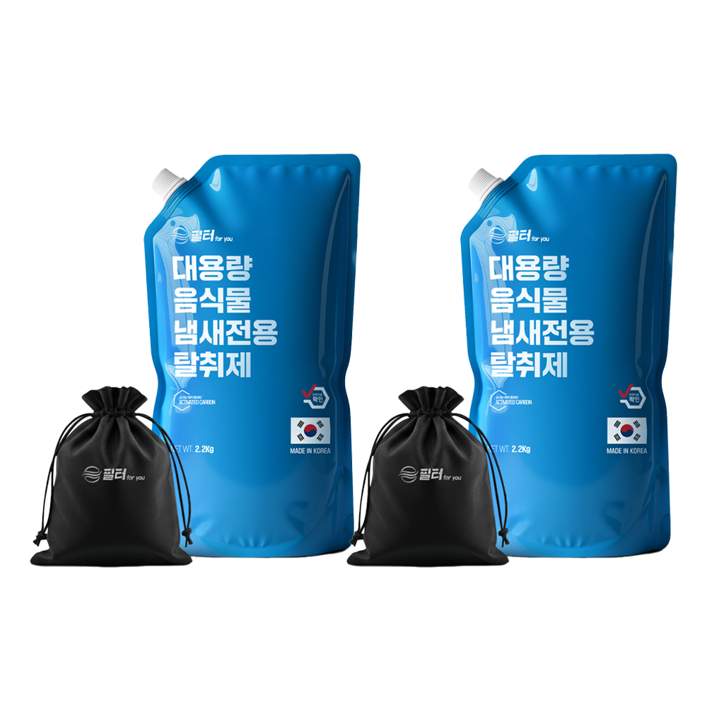 필터포유 음식물 처리기 필터 리필 숨쉬는 탈취 활성탄 + 다용도 파우치 세트, 2.2kg, 2세트 59,000원
