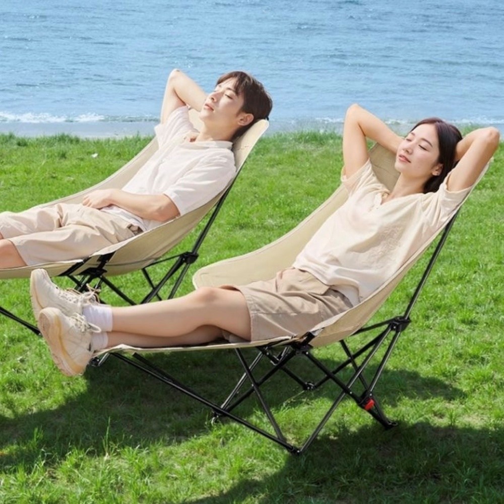 베어커즈 캠핑의자 리클라이너 앉거나 눕기겸용 접이식 각도조절 경량 무중력의자 발받침대, 1개, 검정 19,900원