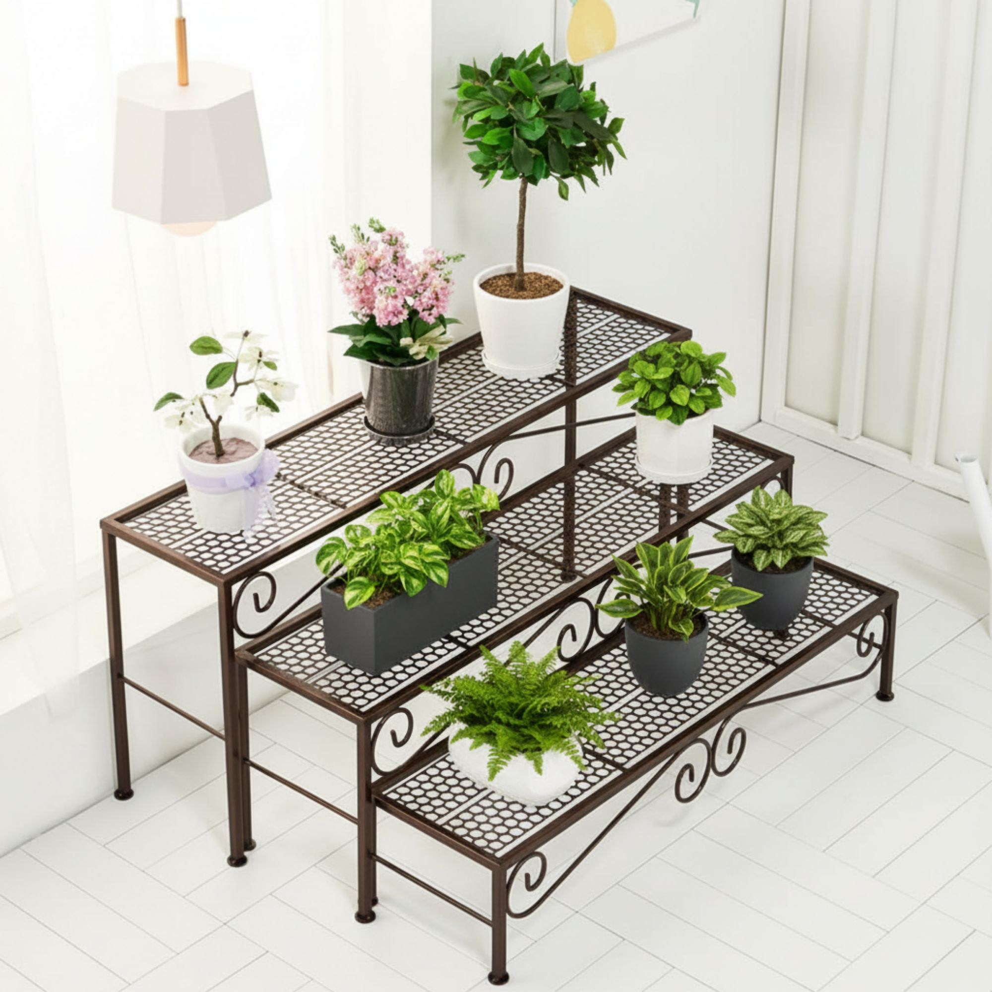 사각3단 화분대 세트 베란다화분정리대 철제화분진열대 받침대 스텐드 선반 다육이정리 68,370원