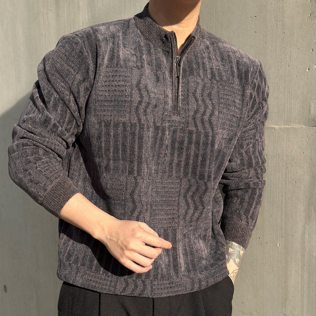 코엑티 남성 겨울 밍크 두꺼운 기모 반집업 벨벳 스웨터 긴소매 34,800원