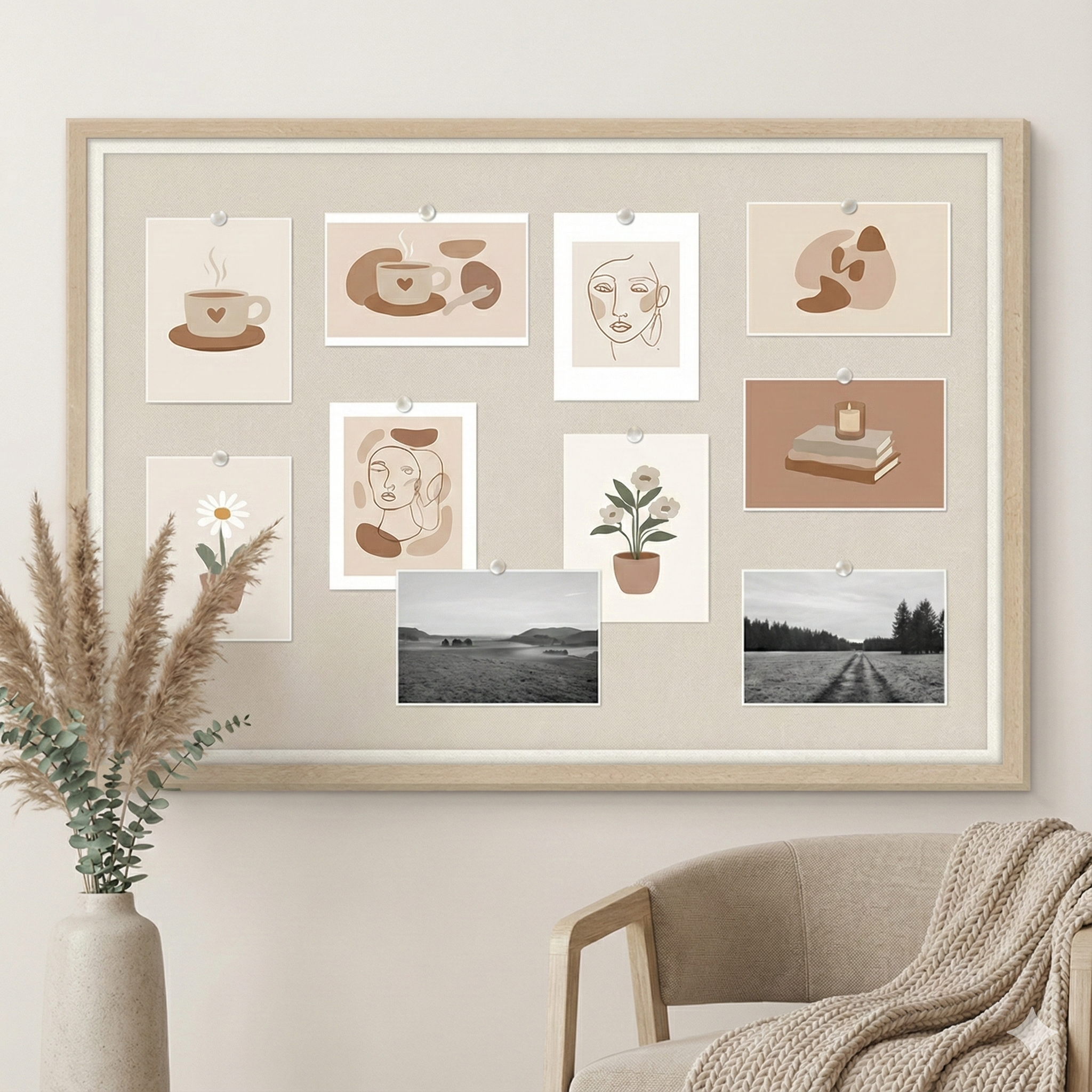 데이엘라 무타공 프레임 펠트보드 부착식 접착식 게시판 알림판 메모판 환경판 32,990원