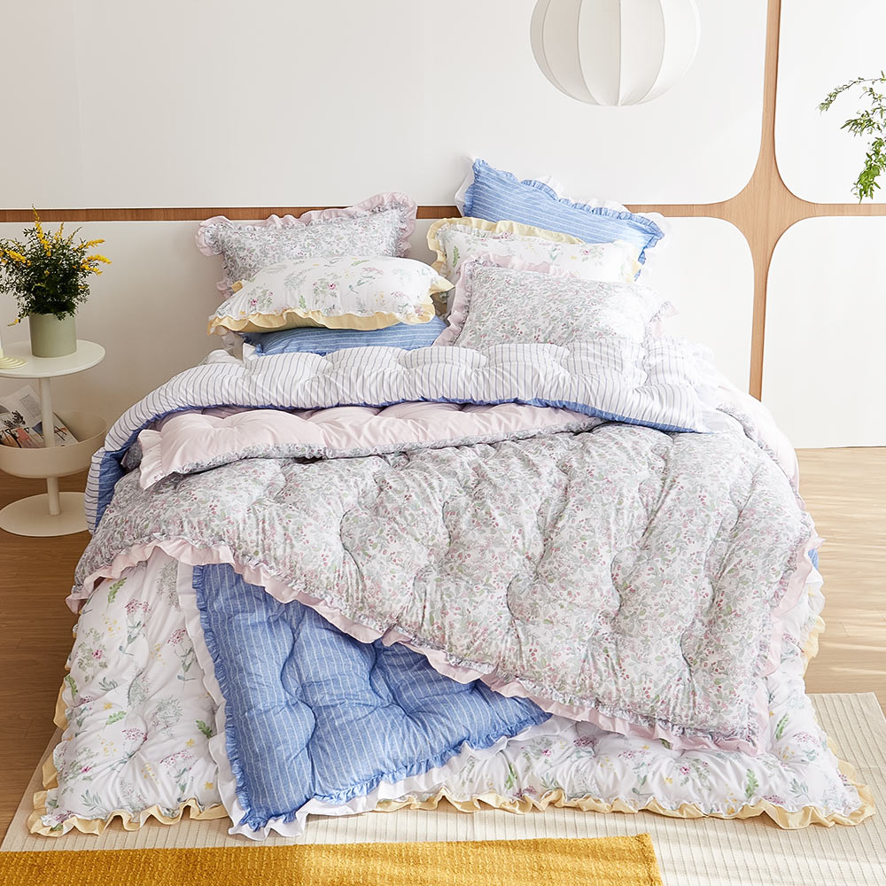 1+1+1 메종노아 로사 플란넬 워싱 차렵이불 베개커버 3컬러 세트 SS Q K 99,900원