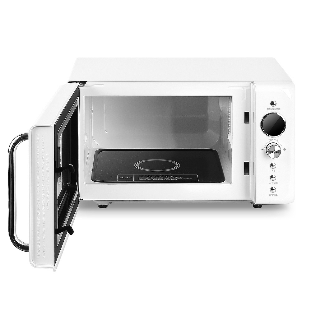 매직쉐프 레트로 플랫 20L 무회전 전자레인지 MMW-GRT20W 이지클린 다이얼노브 전자파 차단 108,000원