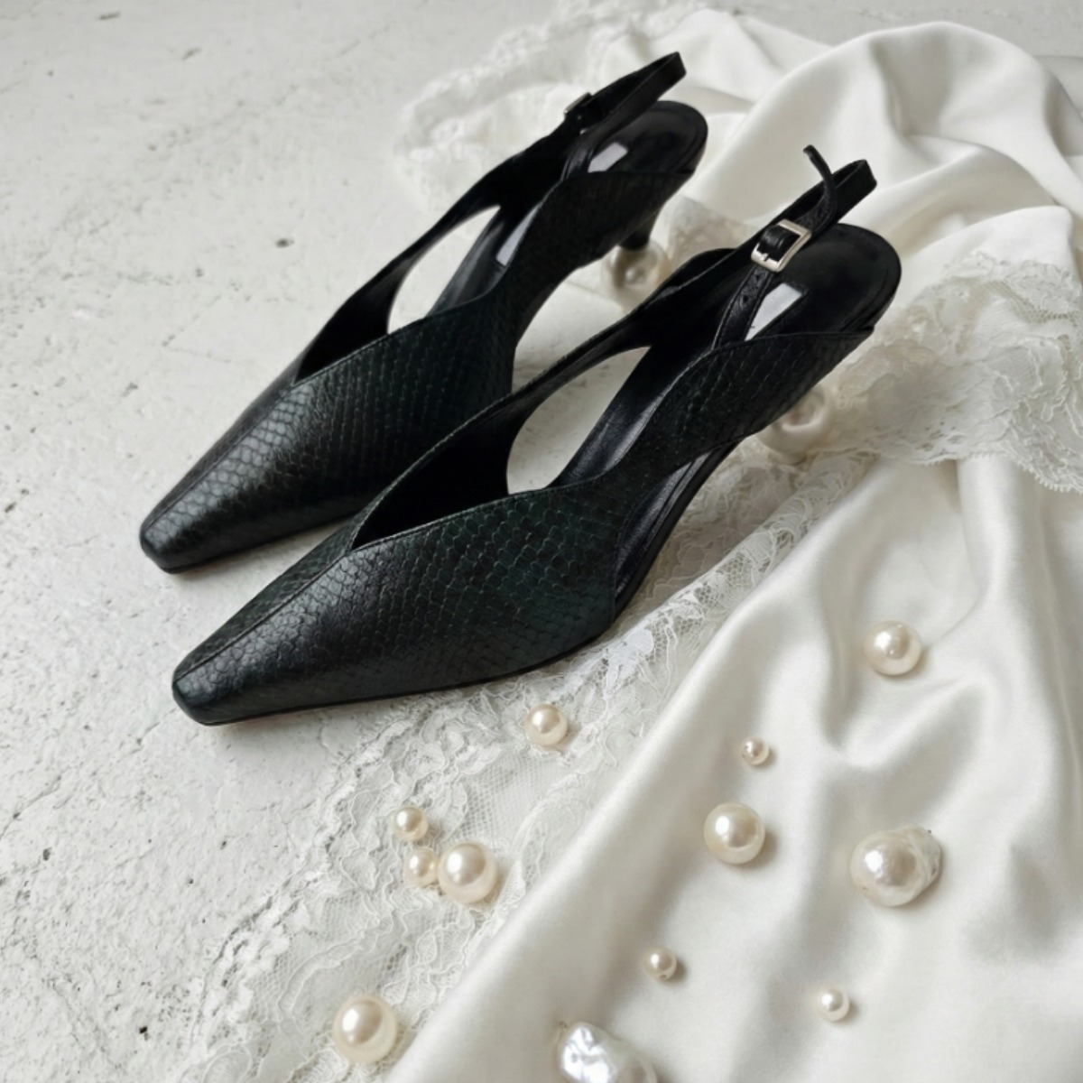 조은킹 율이에 s377 슬링백 구두 딥그린파이톤 소가죽 240~260mm 큰발여성 105,120원