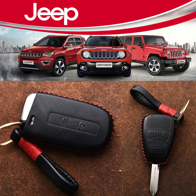 지프 가죽키케이스 그랜드체로키 올뉴체로키 레니게이드 컴패스 랭글러, B타입 2버튼 레드실선, 체로키 50,590원