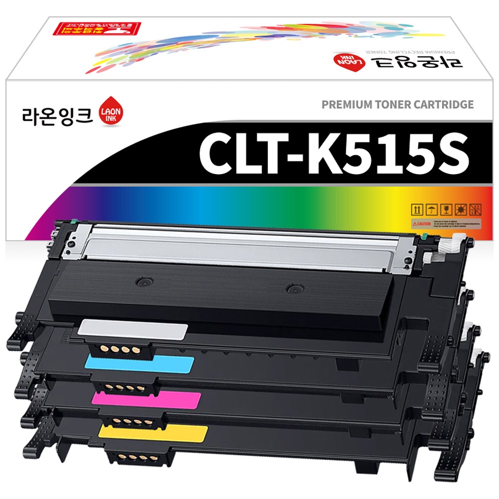 라온잉크 삼성 호환 토너 CLT-K515S 4색세트 CLT-P515C SL-C565FW SL-C565W SL-C515W SL-C515 SL-C565, 1세트, 검정+파랑+빨강+노랑 35,500원