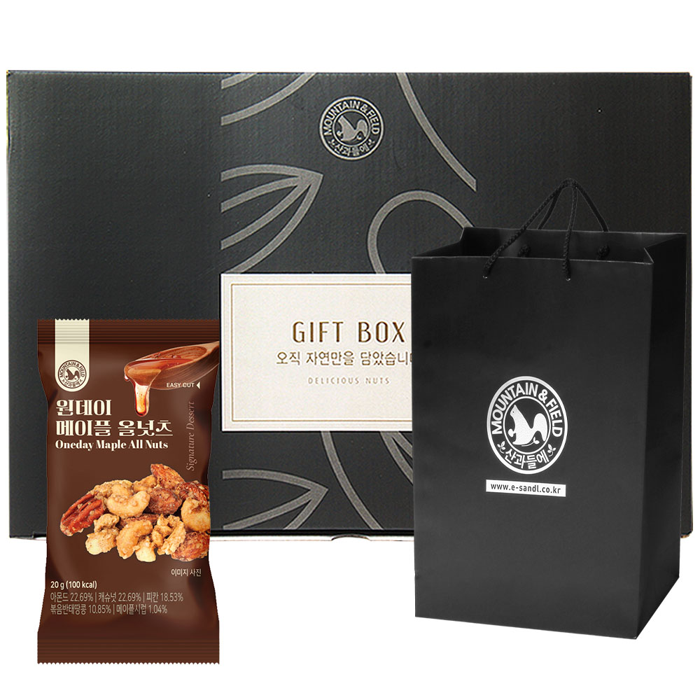 산과들에 원데이메이플올넛츠 50입 + 쇼핑백 선물세트, 50개 35,300원