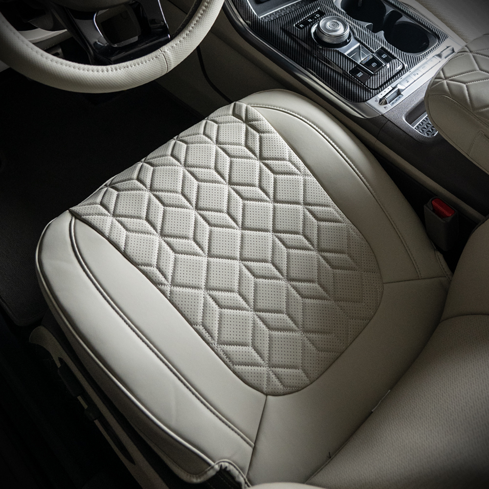 벤딕트 차량용 앞좌석 시그니처 타공 자수 시트커버 1열, 코튼베이지, 1개 20,550원