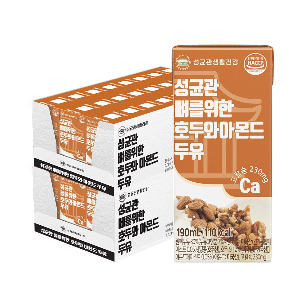 성균관 뼈를위한 호두와 아몬드 두유 190ml x 24팩, 190ml, 48개 24,260원