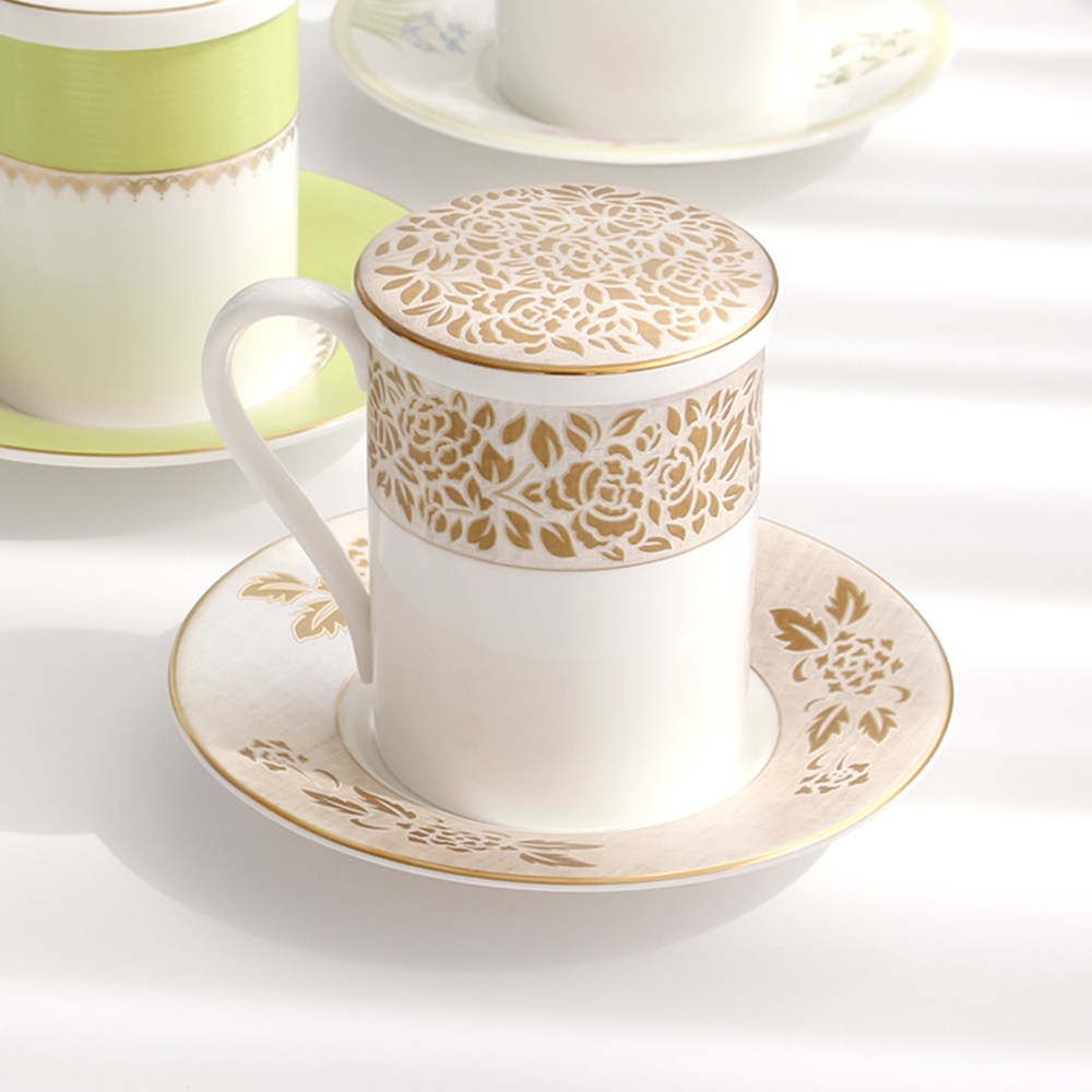 본차이나 뚜껑 받침머그 3P 45,300원