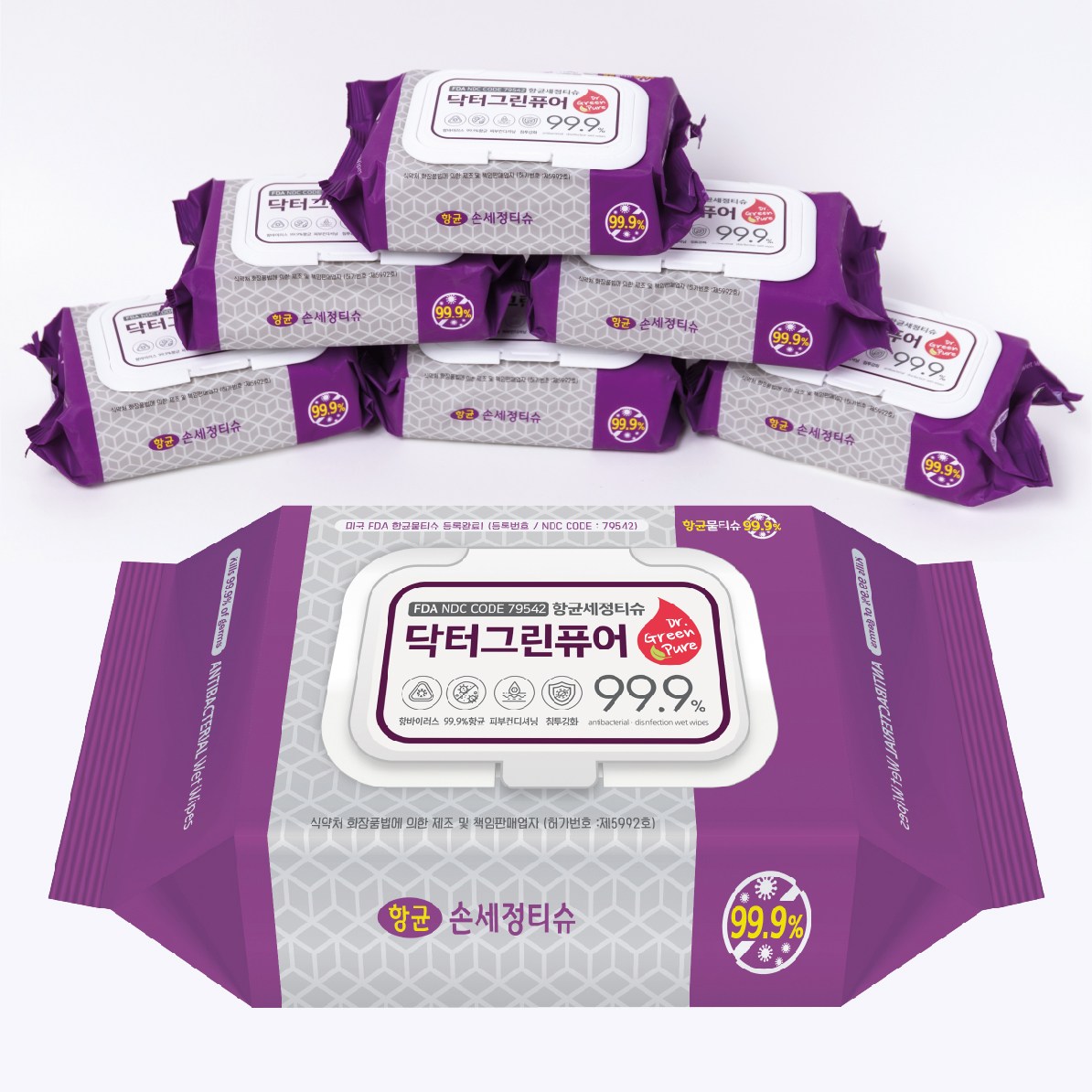 닥터그린퓨어 항.균.세정티슈 캡형72매X10팩 프로모션 _ 2023665EA, 72매입, 10개 19,980원