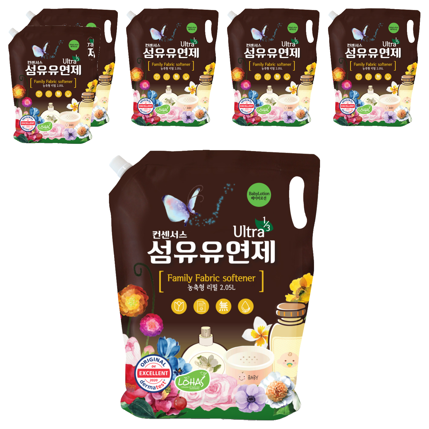 컨센서스 고농축 패밀리 섬유유연제 베이비로션 향 리필, 2.05L, 6개 33,400원