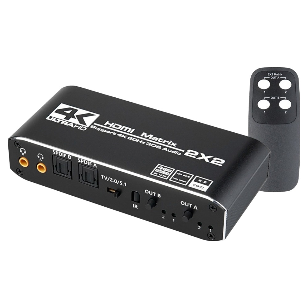 컴스 4K 60Hz HDMI 2x2 매트릭스 스위치 오디오 추출기 50,390원