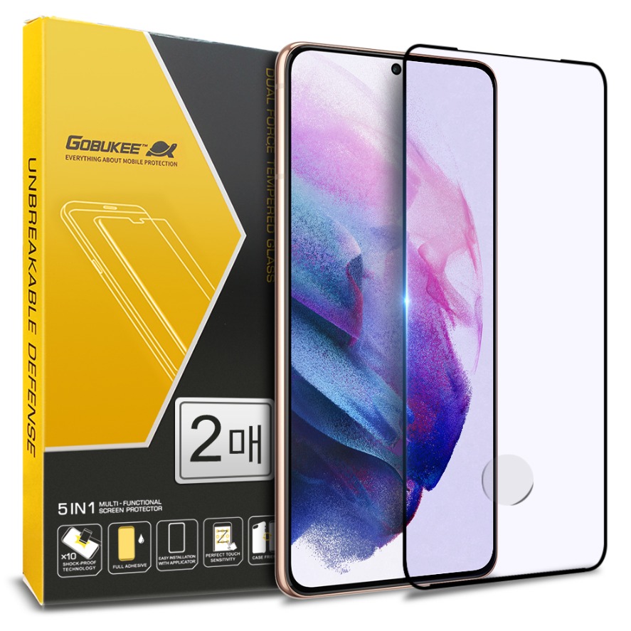 고부기 테두리 풀커버 지문인식 강화유리 휴대폰 액정보호필름 2p 세트, 1개 9,900원