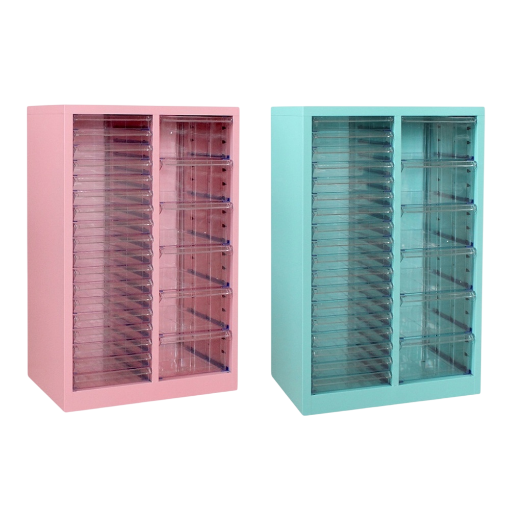 루미캐빈 튼튼한 서랍형 네일 수납장 소품 화장품 해부장 자재 진열장, 핑크/민트 178,610원