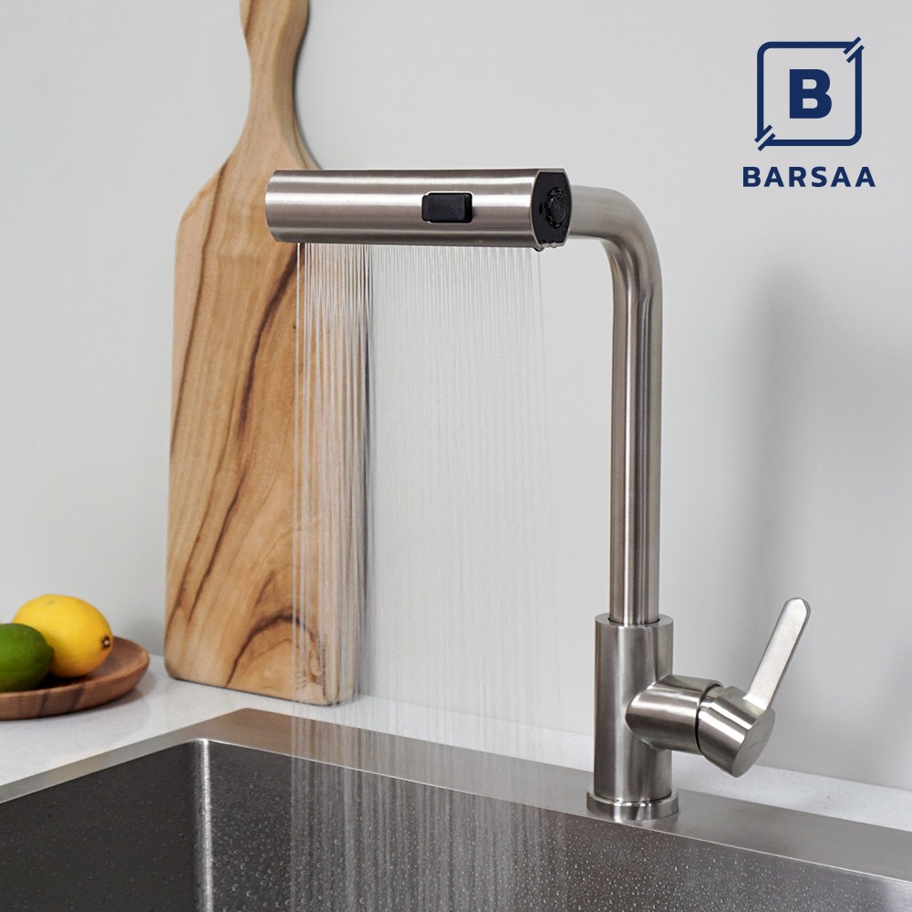 바르샤 무광 폭포수 3way 싱크대수전 와이드 주방수전 스텐 수도꼭지 31,990원