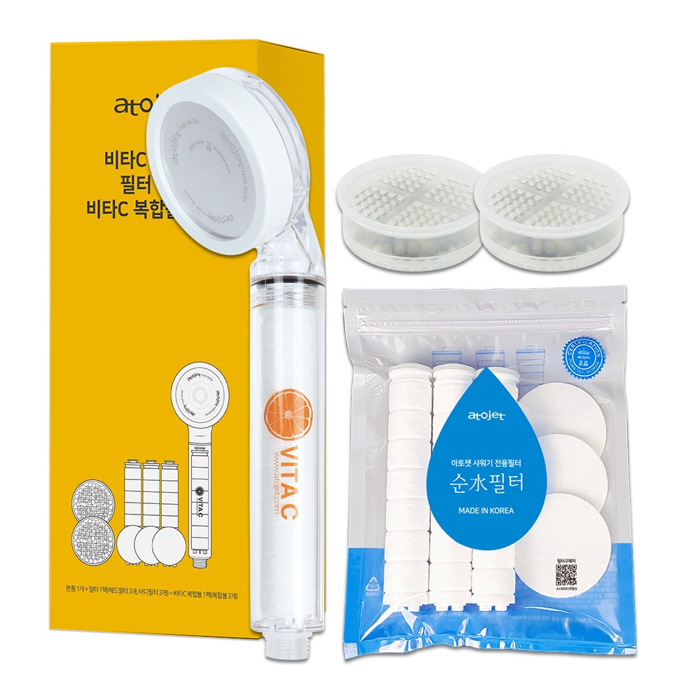 아토젯 비타C샤워기1개+헤드필터3P+바디필터3P+비타C복합볼2P 세트, 1개 25,900원