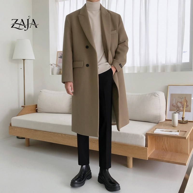 [재고정리 할인] ZAJA 남성 겨울 롱 코트 캐주얼 오버핏 아우터 코트 82,660원