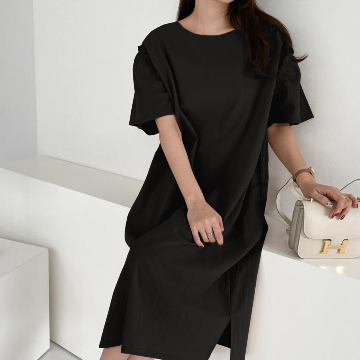 와일드펫 여성 린넨 마야 롱 원피스 루즈핏 등원룩 미디원피스 19,910원