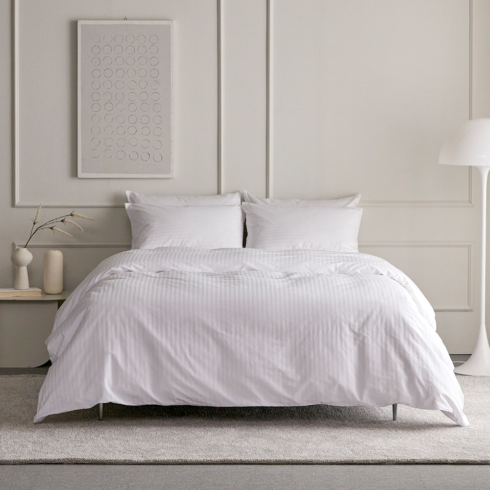 바운티풀 60수 스트라이프 호텔 이불커버, 화이트 44,910원