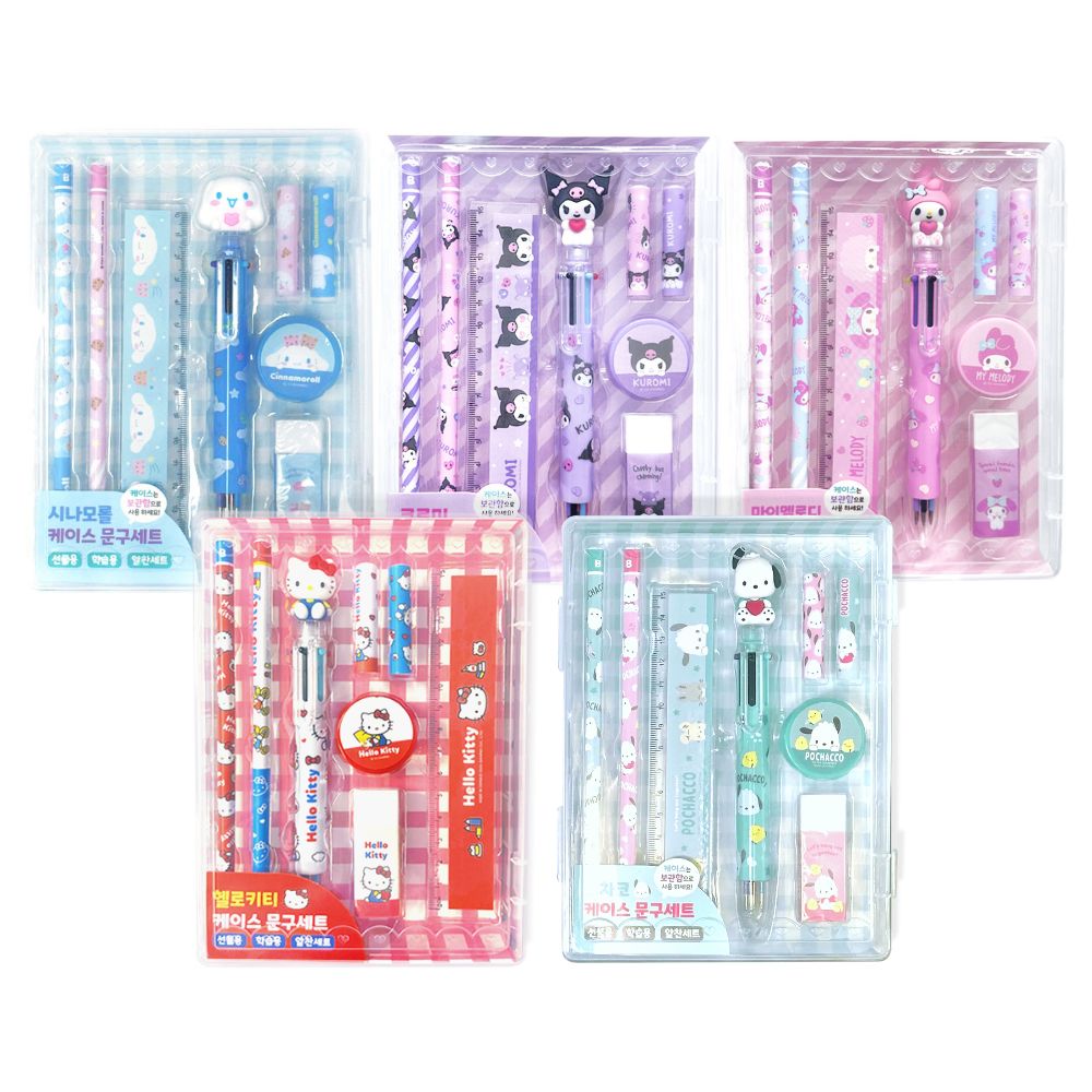 산리오 캐릭터즈 케이스 문구세트 마이멜로디 쿠로미 시나모롤, 쿠로미 4,000원