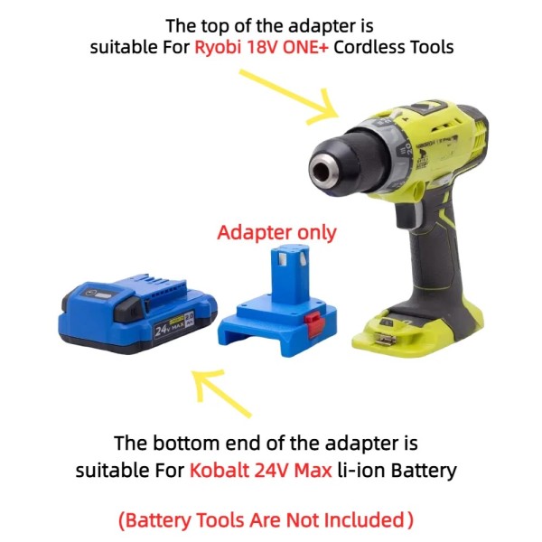 Kobalt 24V Max 리튬 이온 배터리용 변환기 어댑터 액세서리-Ryobi 18V ONE+ 무선 드릴 해당) 32,200원