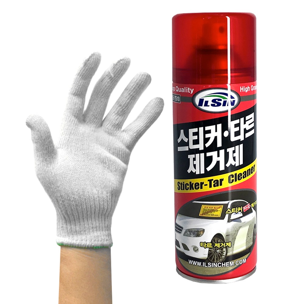 일신케미칼 스티커 타르 제거제 + 면장갑 유리 끈끈이 스티커자국 주차 딱지 제거 6,800원
