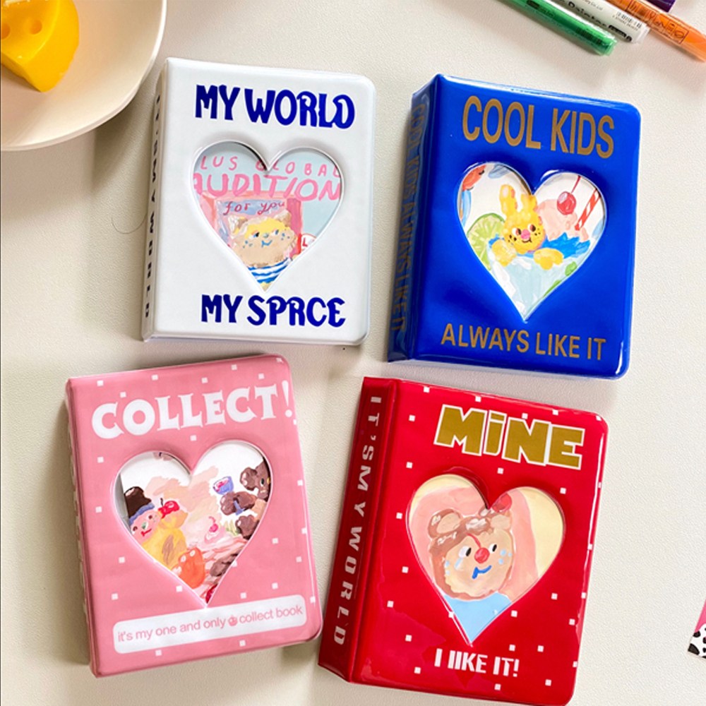 [5시건 당일출고] fooi 하트 콜렉트북 2단 바인더 포토카드 토끼 젖소 폴라로이드 앨범, 16매, 05. 화이트 2,190원