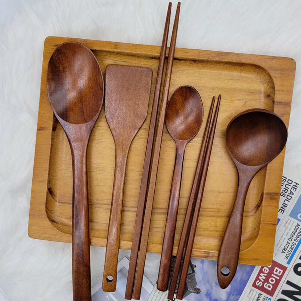 네오셰프 옻칠 조리도구 6종세트미니뒤집개+볶음스푼(소)+튀김젓가락+숟가락+젓가락+국자(소), 조리도구 6종, 단일 색상, 1세트 19,800원