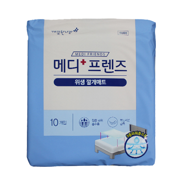 깨끗한나라 메디프렌즈 위생 깔개매트 10개입 생활용품 > 생리대/성인기저귀 성인기저귀/패드, 10개입, 1개 3,370원