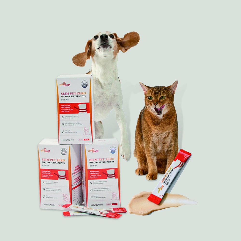 웰찹 체지방 케어 슬림펫 제로 ZERO슈거 저칼로리 저나트륨 강아지 고양이 다이어트 보조제 30스틱, 3개, 다이어트(체중감소), 30회분 80,400원