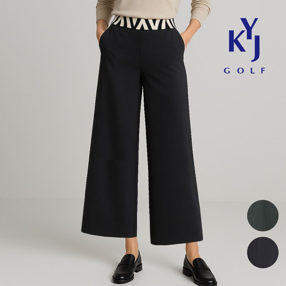 [김영주골프] 봄가을 밴딩포인트 와이드 슬랙스 스판 편안한 여성 바지 DPFLSL84 54,900원