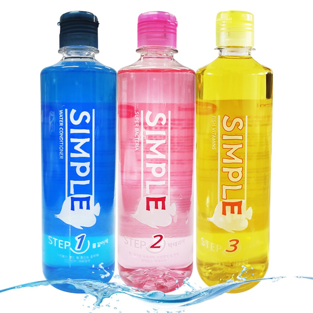 심플 스텝1+2+3 박테리아 물갈이약 비타민 세트 500ml /수족관 어항 수질정화 물갈이 구피 열대어 영양제 29,730원