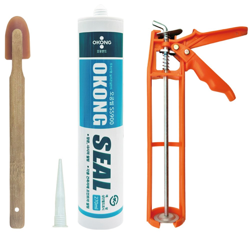 오공 다용도 무초산 실리콘 백색+실리콘 건+헤라, 1세트 9,200원