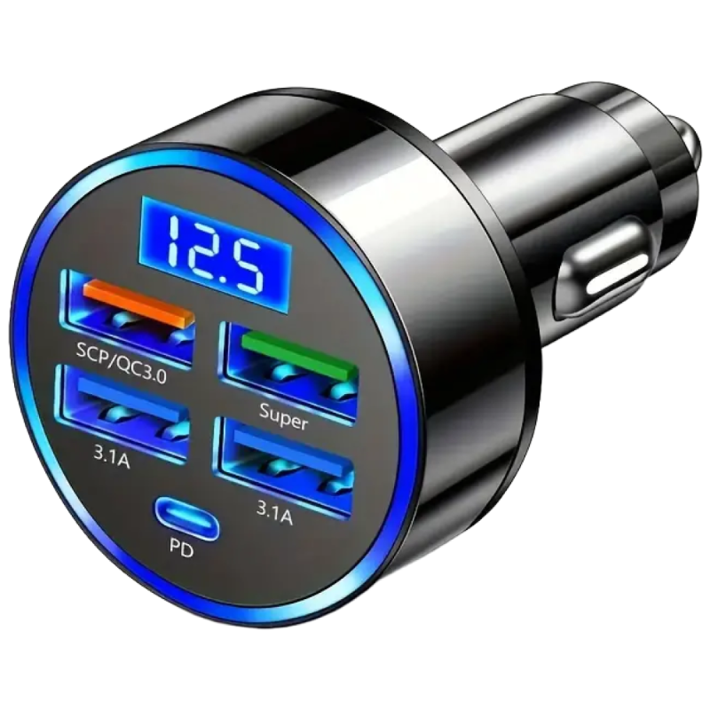 세컴 5포트 초고속 차량용 충전기 자동차 시거잭 USB 4구 + C타입 1구 8,610원