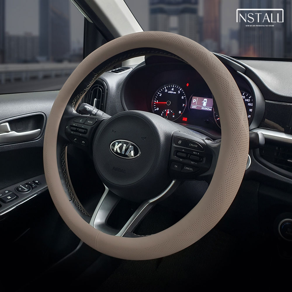 올뉴모닝전용 원형핸들커버, 카멜 15,900원