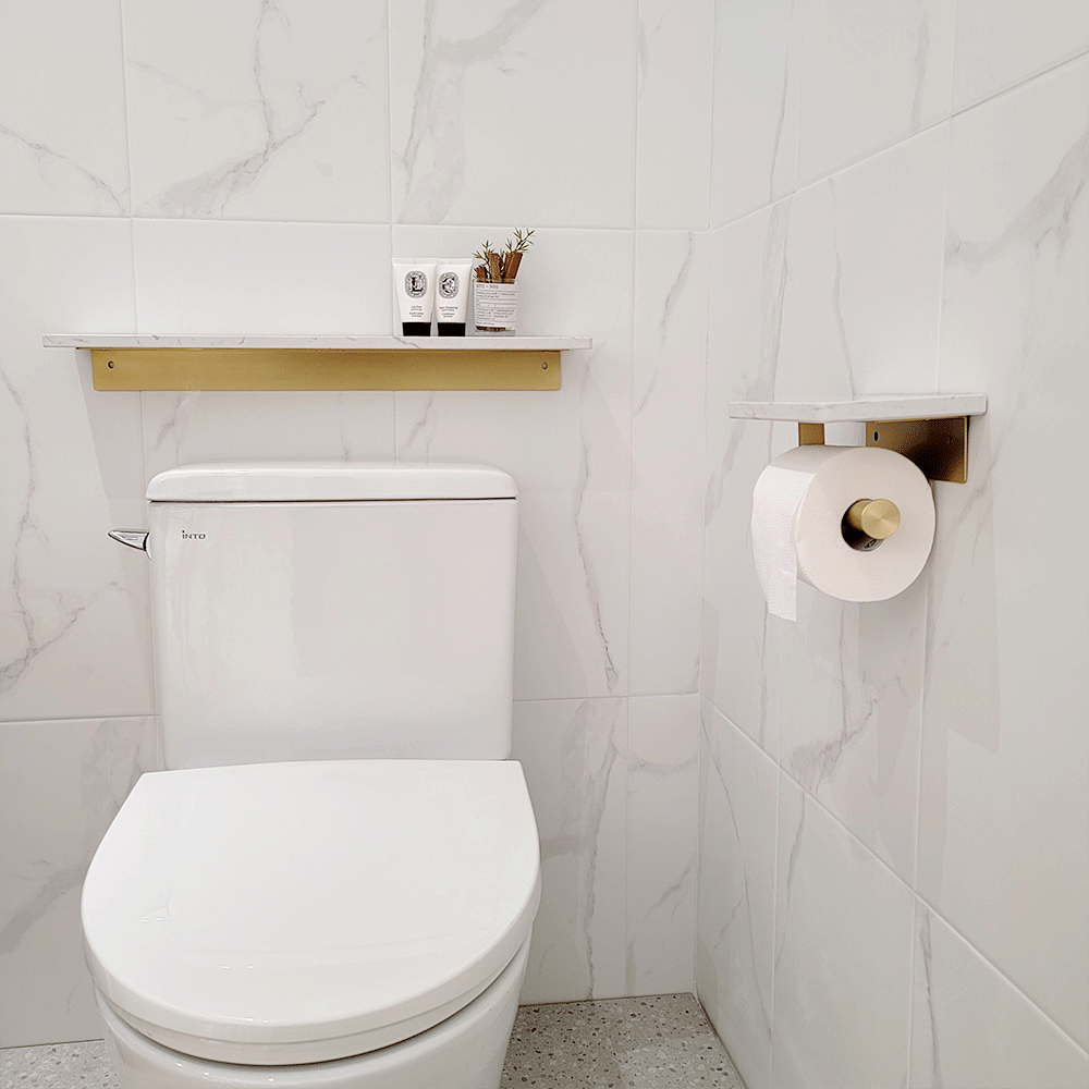 화장실 일자선반 화장지 휴지걸이 벽부착 젠다이 대리석 욕실 선반, 1개, 럭셔리 대리석 선반 40,000원