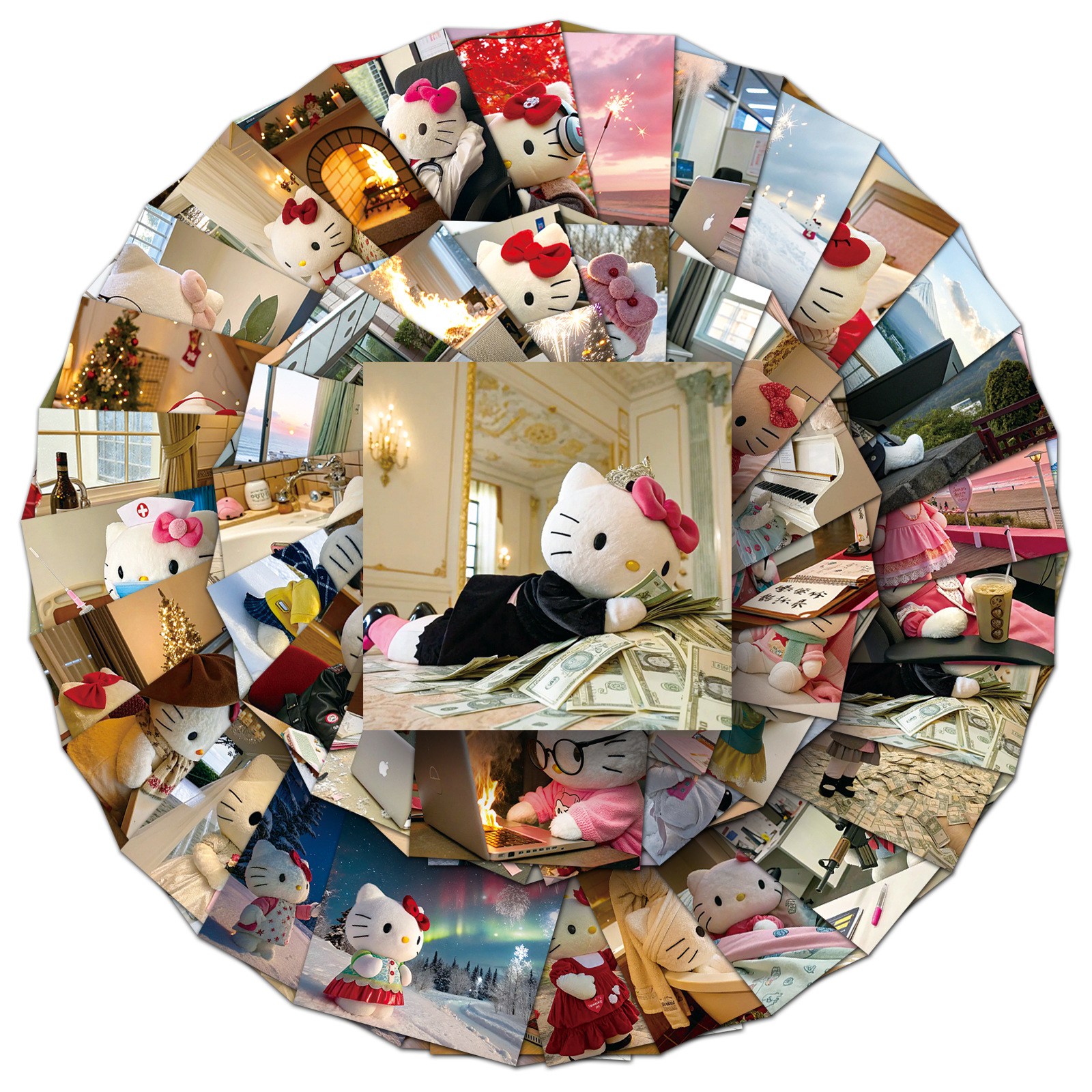 번블랙 산리오 헬로키티 캐릭터 굿즈 스티커 쿠로미 마이멜로디 시나모롤 포챠코 6,400원