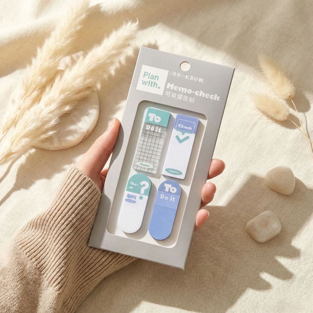 라운드월 체크 컷 인덱스 스티커 플래그 접착 메모지 체크리스트, 1개, 120매, 린넨 5,800원