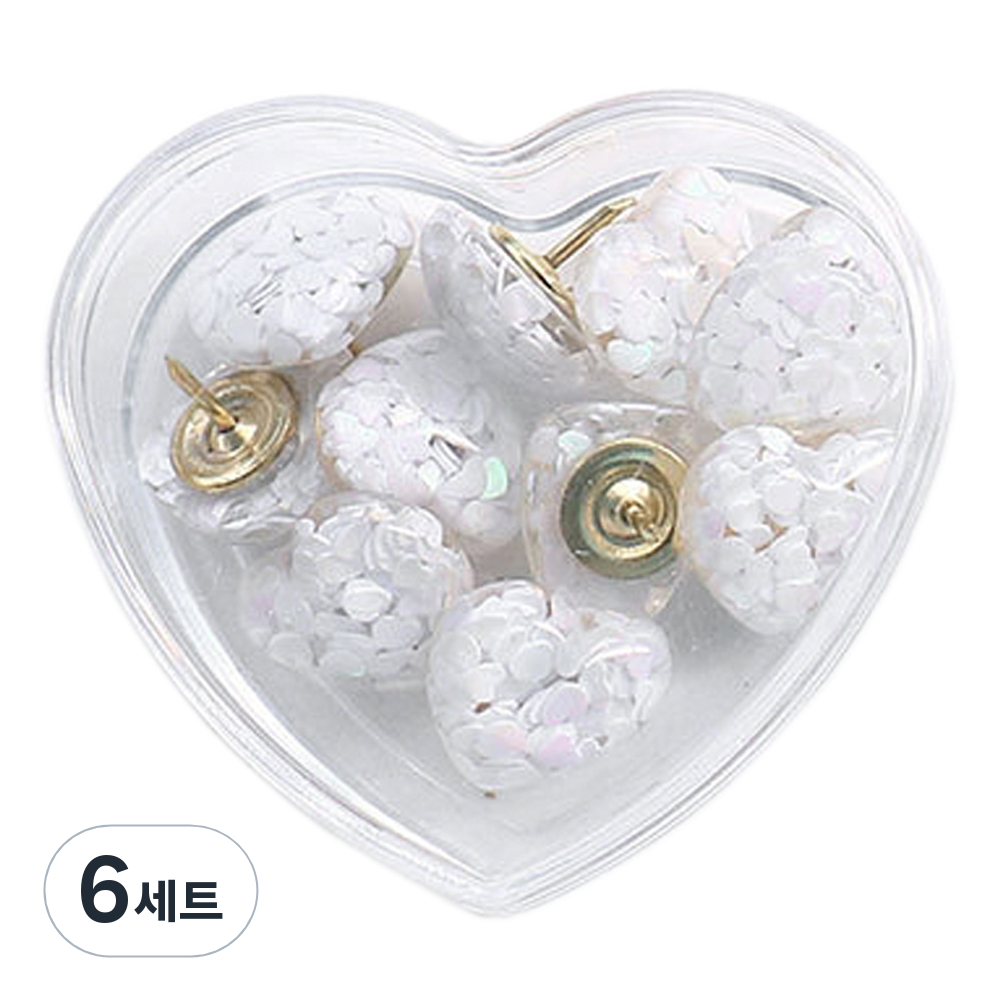 코히모 하트 푸시 압정핀 화이트 + 케이스 세트 4W195 36,300원