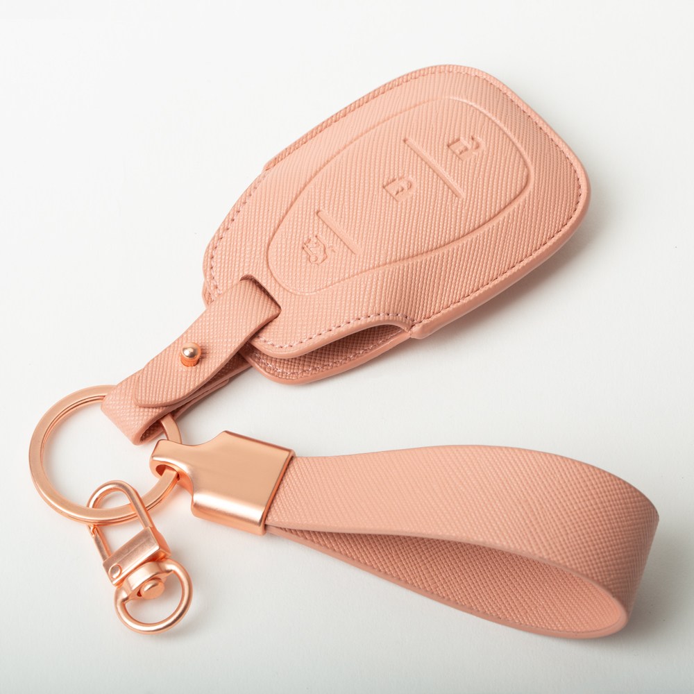 쉐보레 호환 3버튼 트레일블레이저 올뉴크루즈 아베오 더뉴트랙스 트랙스 크로스오버 스마트키 가죽케이스 + 키링 키커버 차량용품 키홀더, 쉐보레A, 핑크 27,800원