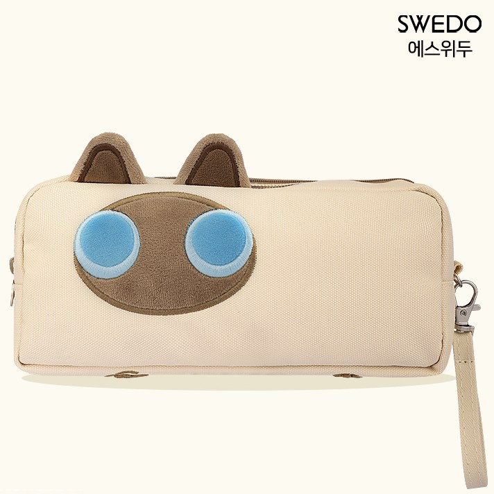 에스위두 옥스퍼드 방수 프리미엄 패브릭 자수 선물용 대용량 귀여운 동물 고양이 필통 파우치 15,520원
