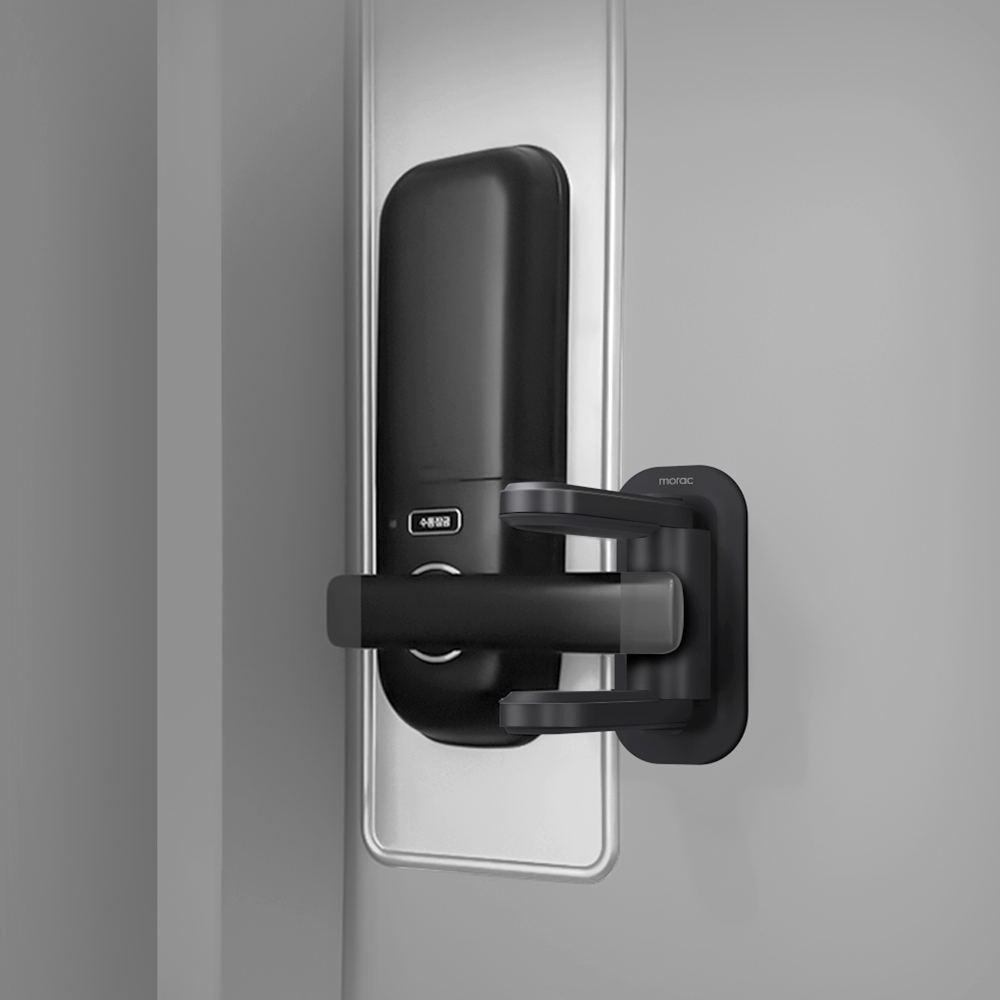 모락 현관문 안전고리 이중장금 문손잡이 안전잠금장치 블랙 7,500원