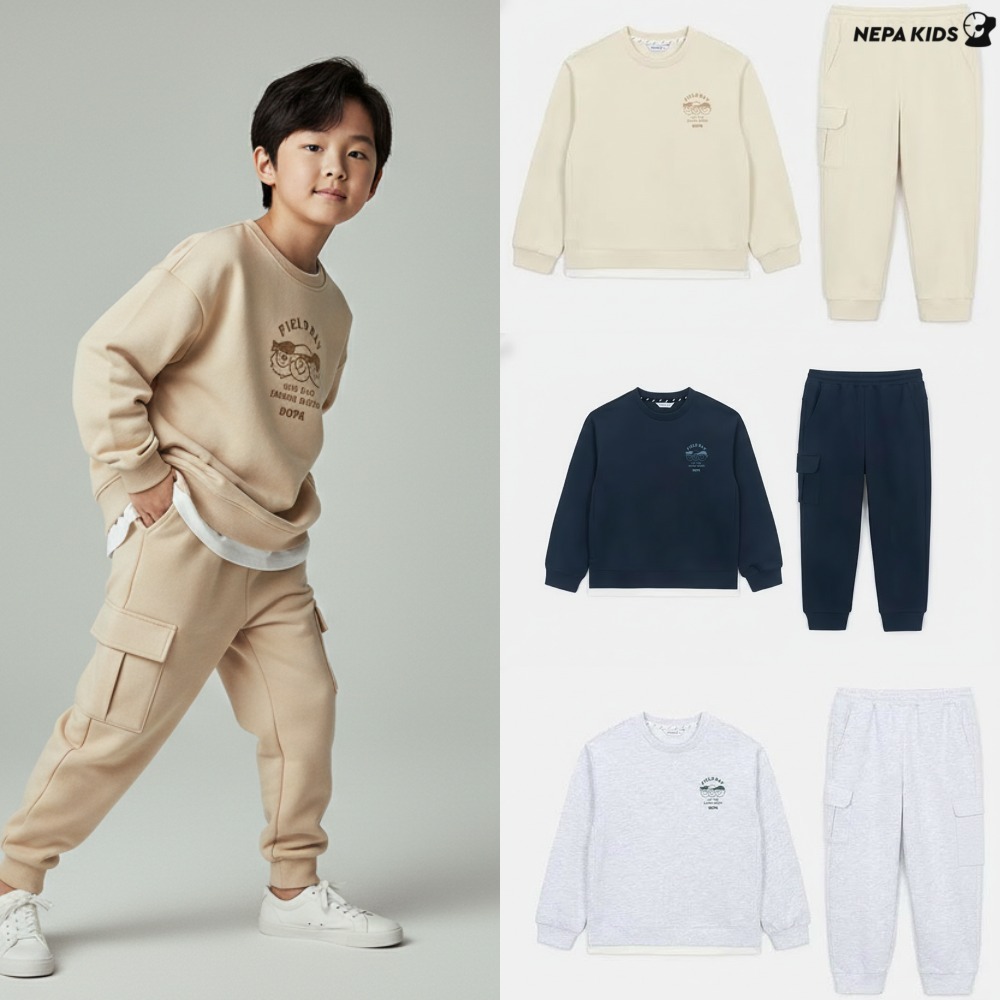 [백화점 출고] 네파키즈 상하복 세트 남아 쭈리 맨투맨 바지 점프업 상하세트 100,800원