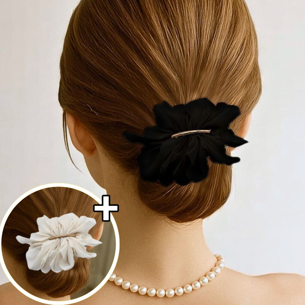 [2개 세트] 우아한 쉬폰 레이스 여성 반머리 헤어 자동핀 머리핀 15,000원