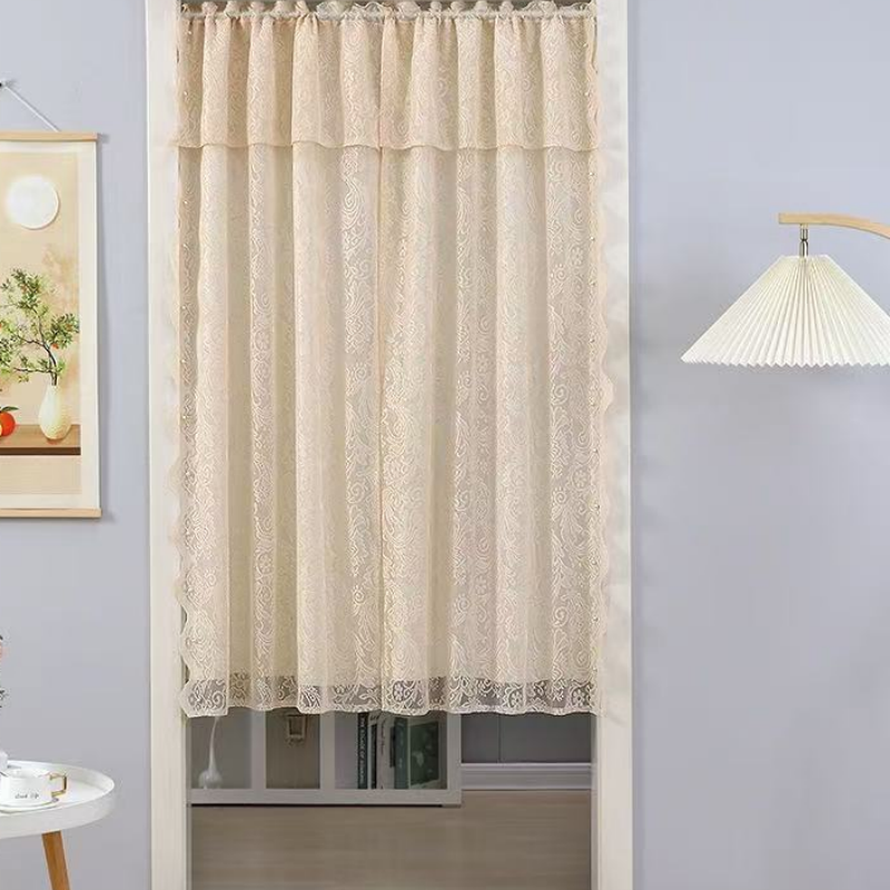 MorningSea 심플 데일리 네추럴 소프트 쉬폰 커튼 가리개 플라워 풍성한 레이스 커튼 산뜻한 화장실 주방 침실 하프 커튼 13,900원