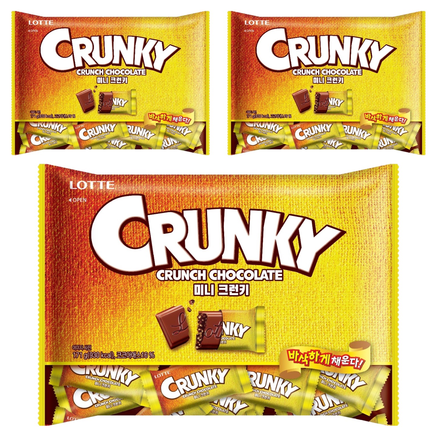 롯데웰푸드 미니 크런키, 171g, 3개 15,500원