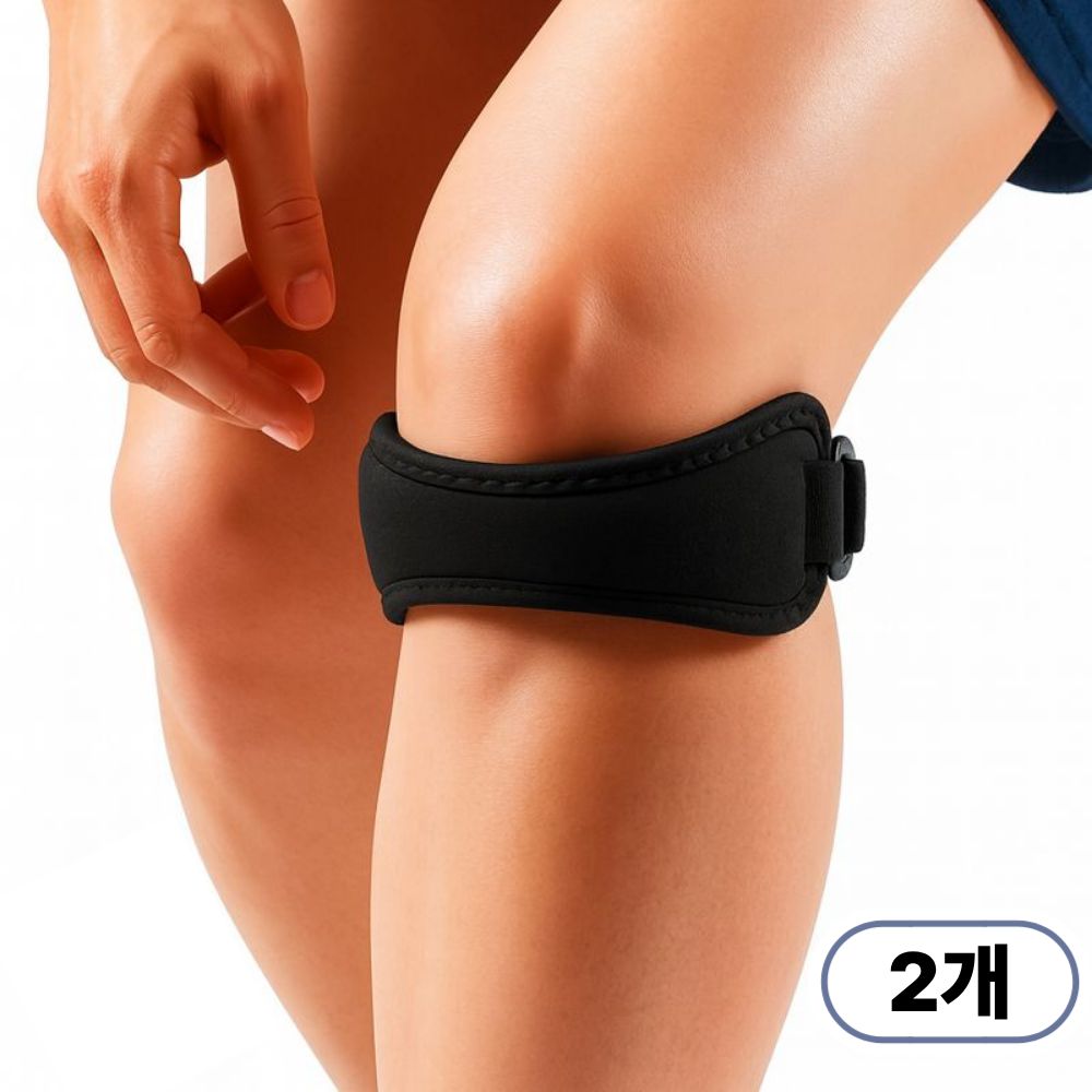 트랙온 슬개건 스트랩 무릎보호대 러닝용 관절 안정 서포트 밴드, 블랙, 2개 26,900원