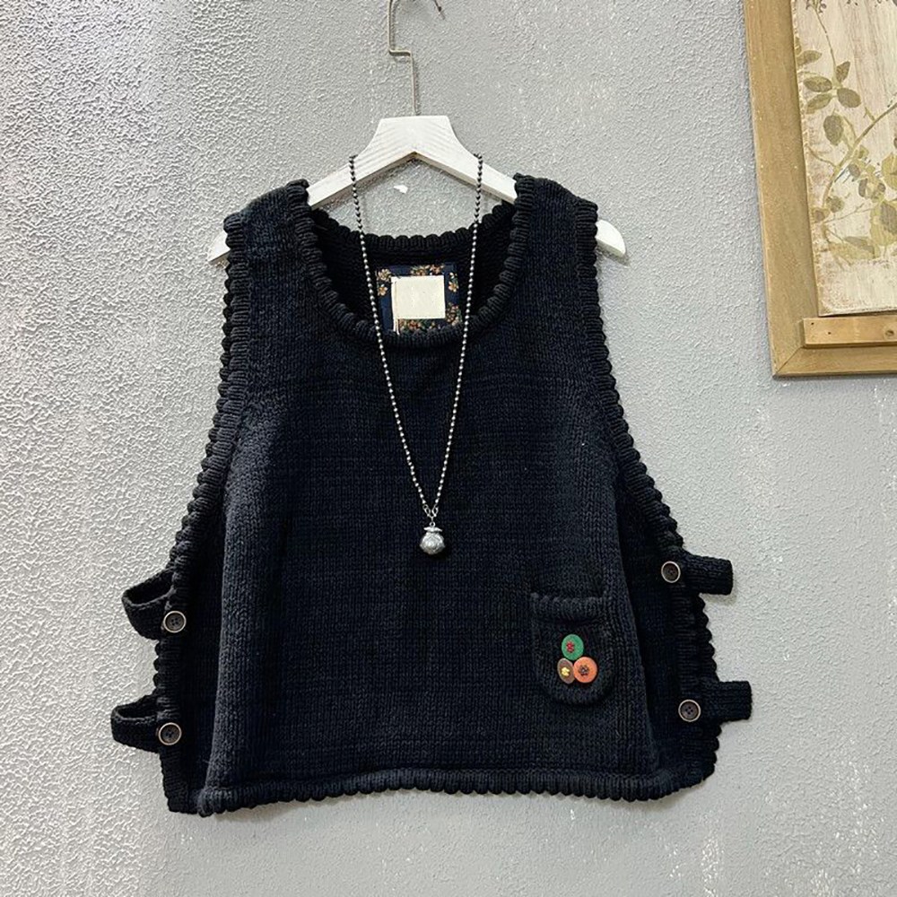 지고다그 여성용 봄가을 환절기 빅사이즈 루즈핏 A라인 니트 베스트 포켓 포인트 캐주얼 레이어드 조끼 YY31744 25,900원