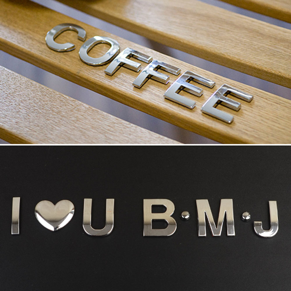 골든트리 은색 입체 이니셜 문자 스티커 전화번호 영어 차량 인테리어 꾸미기, 입체 은색 하트 4,900원